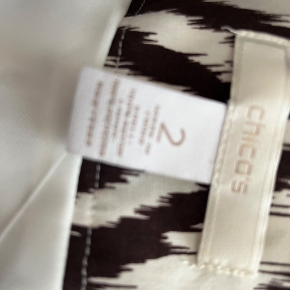 Chico’s 2 Diamond Ikat A-Line Maxi Skirt, Cocoa Brown and White - Picture 7 of 10